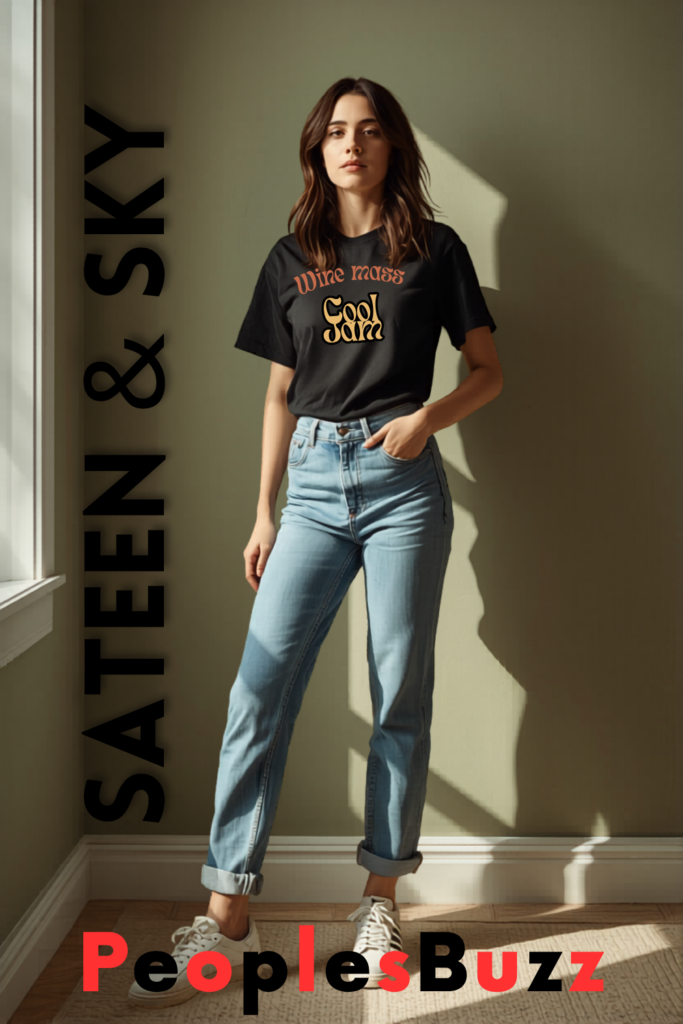 mom jeans graphic tee with samba jane shoes casual outfit
