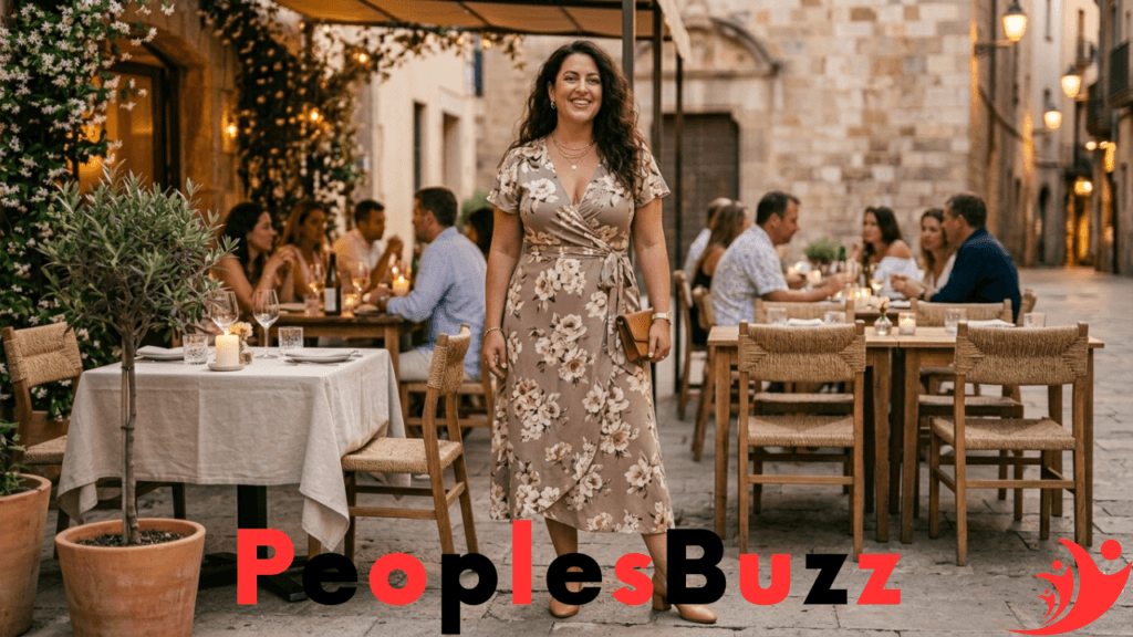 plus size summer outfits featuring a flattering wrap dress with heels for a summer dinner outfit