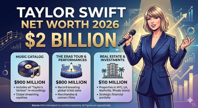 Taylor Swift Net Worth 2026 with luxury lifestyle and billionaire